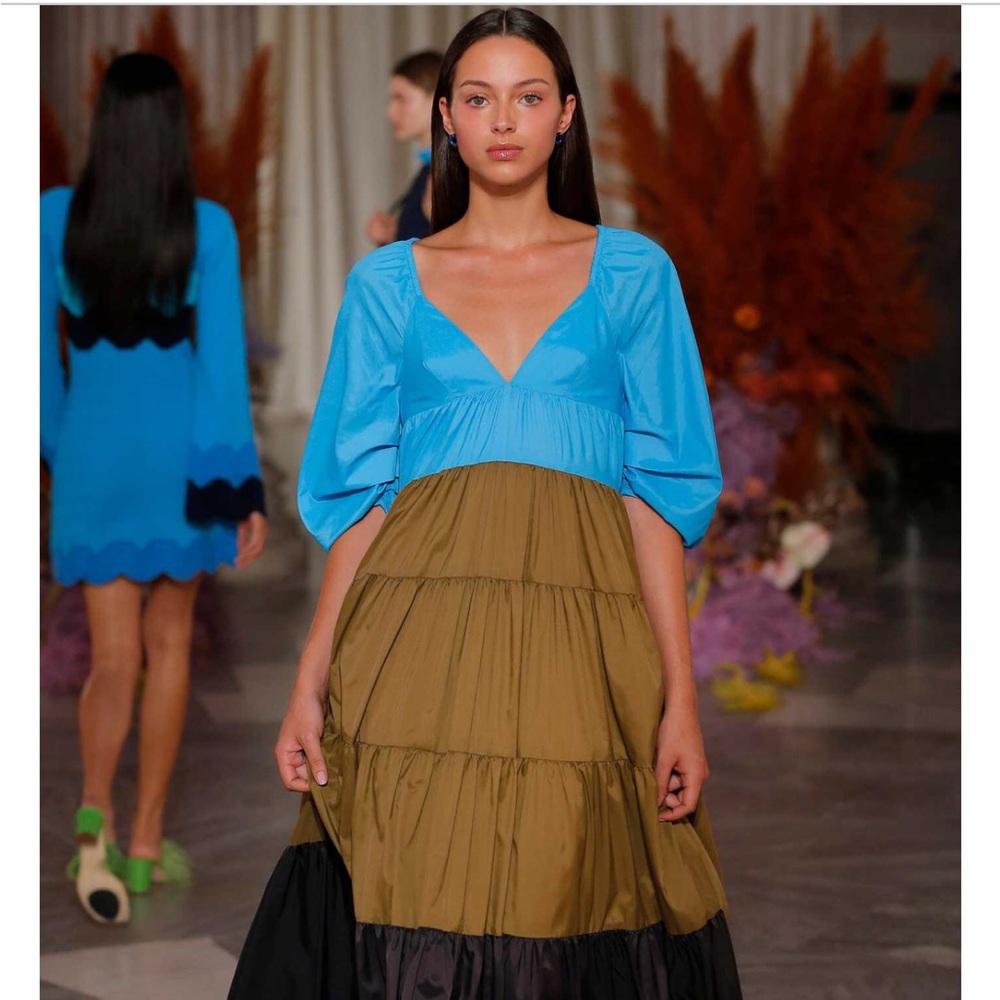 STAUD Meadow Colorblock Maxi Dress size XS NEW with tag